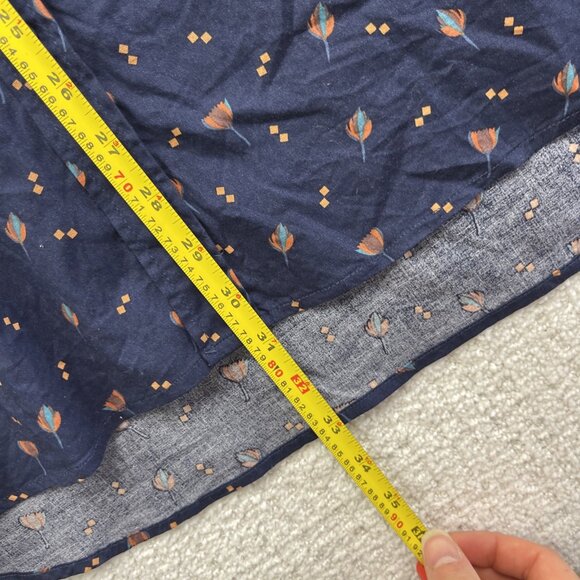 Ben Sherman Men’s XL Stretch Floral AOP Button Up Shirt Long Sleeve Dark Blue - Picture 7 of 13